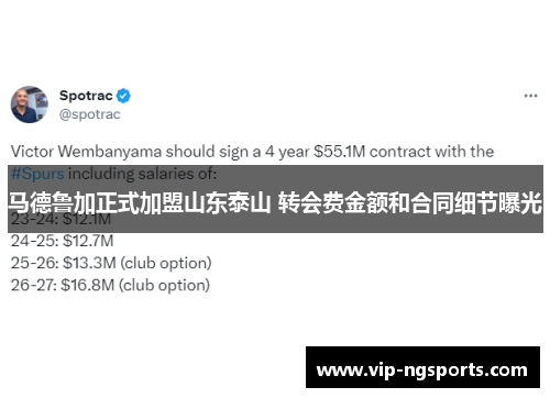 马德鲁加正式加盟山东泰山 转会费金额和合同细节曝光